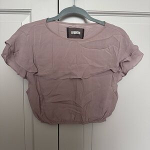 Reformation Sample Purple Crop Top with Ruffles, Size XS